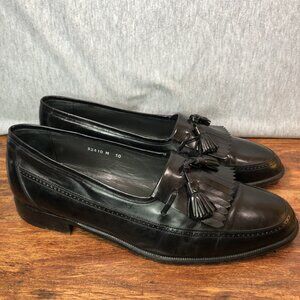 Bruno Magli Vino Mens Size 10 M Black Leather Tassel Kiltie Loafer Shoe Italy